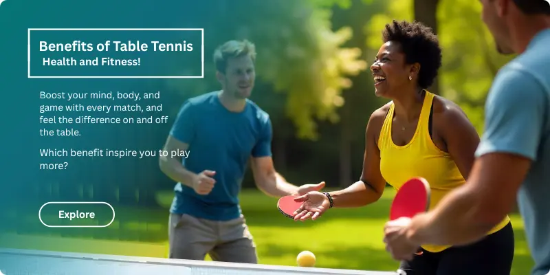 A woman is enjoying the Benefits of Table tennis with her friends