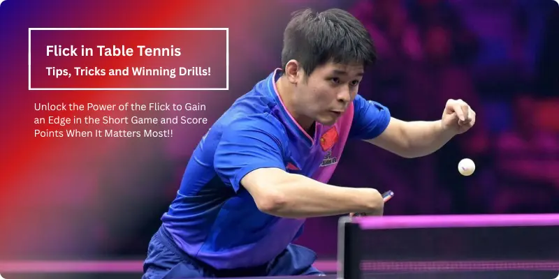 A player playing a Flick in Table tennis