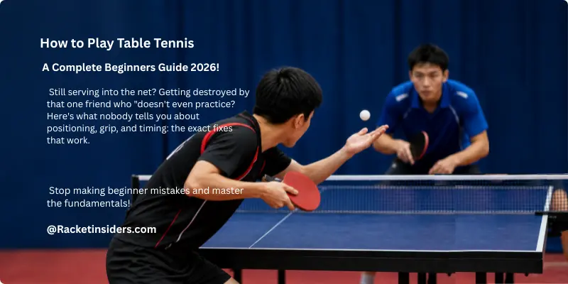 How to play table tennis: A Complete Beginners Guide Two players in a match showing how to play table tennis with proper serve technique and positioning at a professional table.