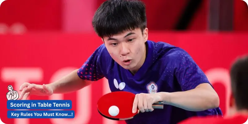 A player trying to score in table tennis