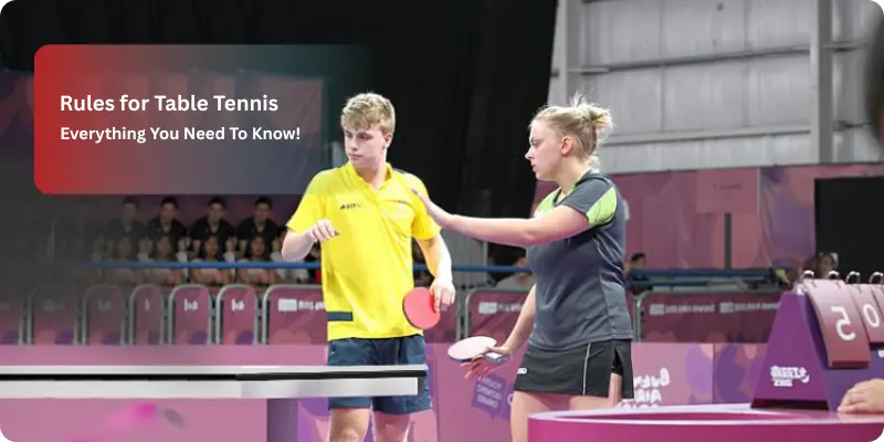 Rules for Table tennis A player teaching his mate the rules for Table tennis
