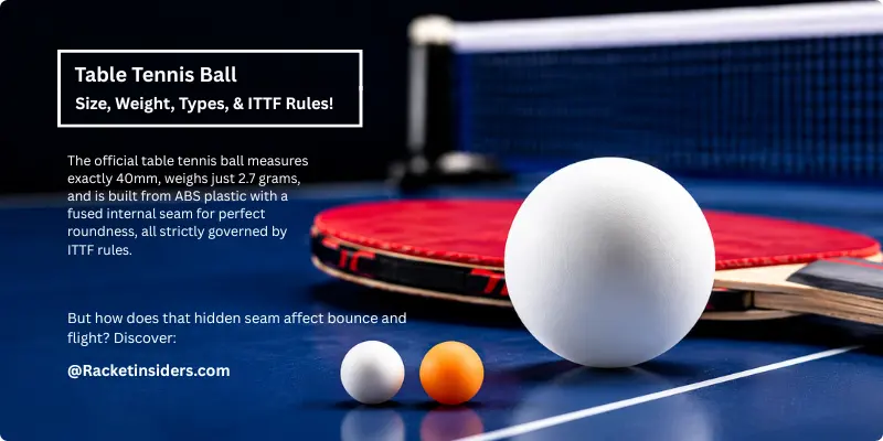 Table tennis ball specs: 40mm, 2.7g, ABS plastic, internal seam, ITTF rules. How seam affects bounce & flight?