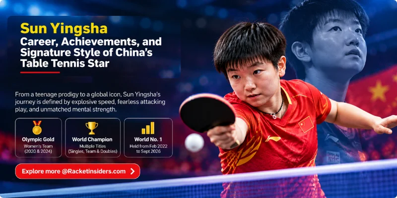 Sun Yingsha Sun Yingsha infographic: career achievements, Olympic Gold, World Champion, and World No. 1 table tennis star.