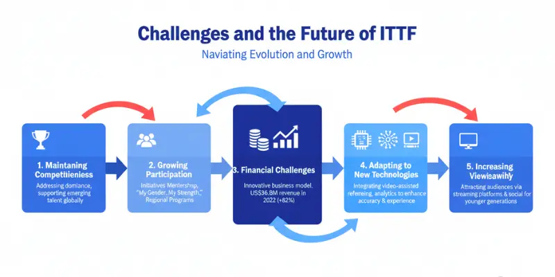 Infographic showing the key challenges and future of ITTF