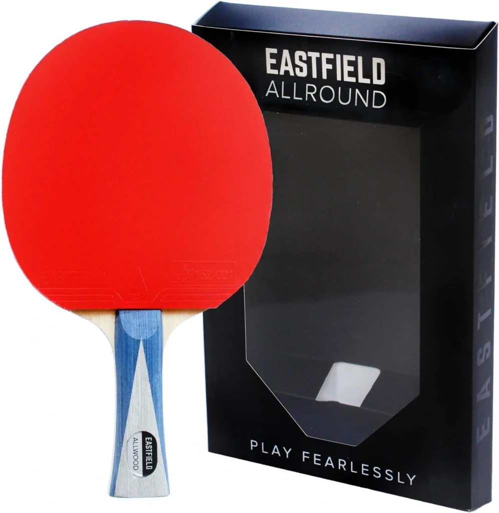 Eastfield Allround table tennis racket – best for spin and control with 5-ply allwood blade and A-Soft rubber, priced $45–$55.