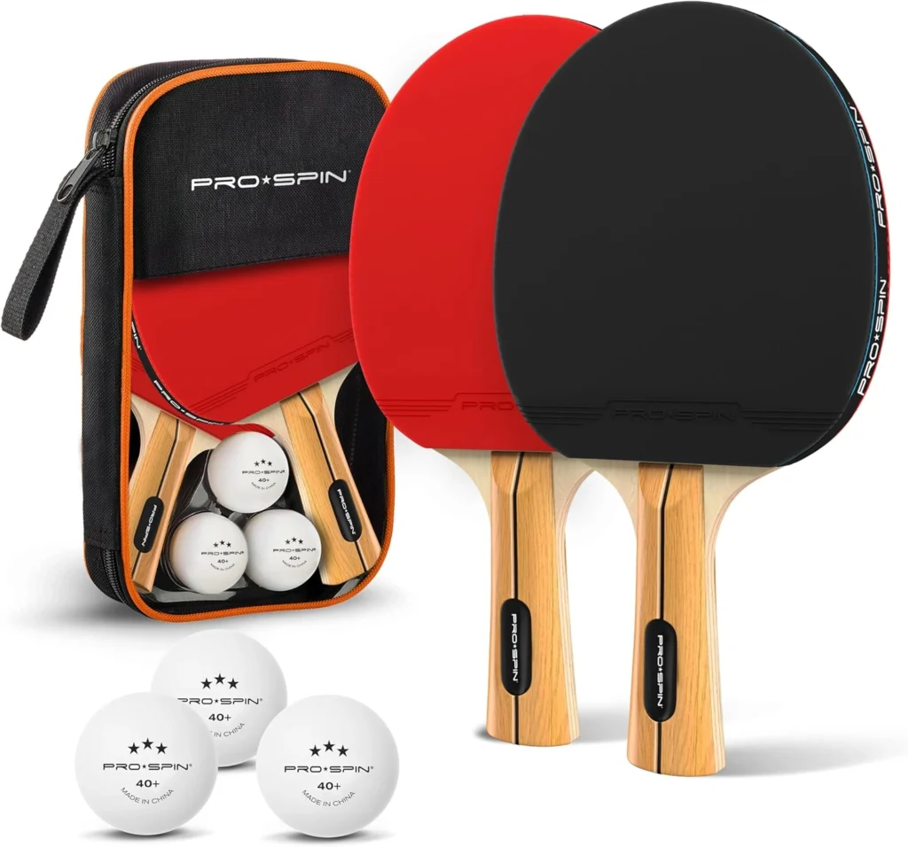 PRO-SPIN Ping Pong Paddle beginner table tennis racket for learning to brush the ball.