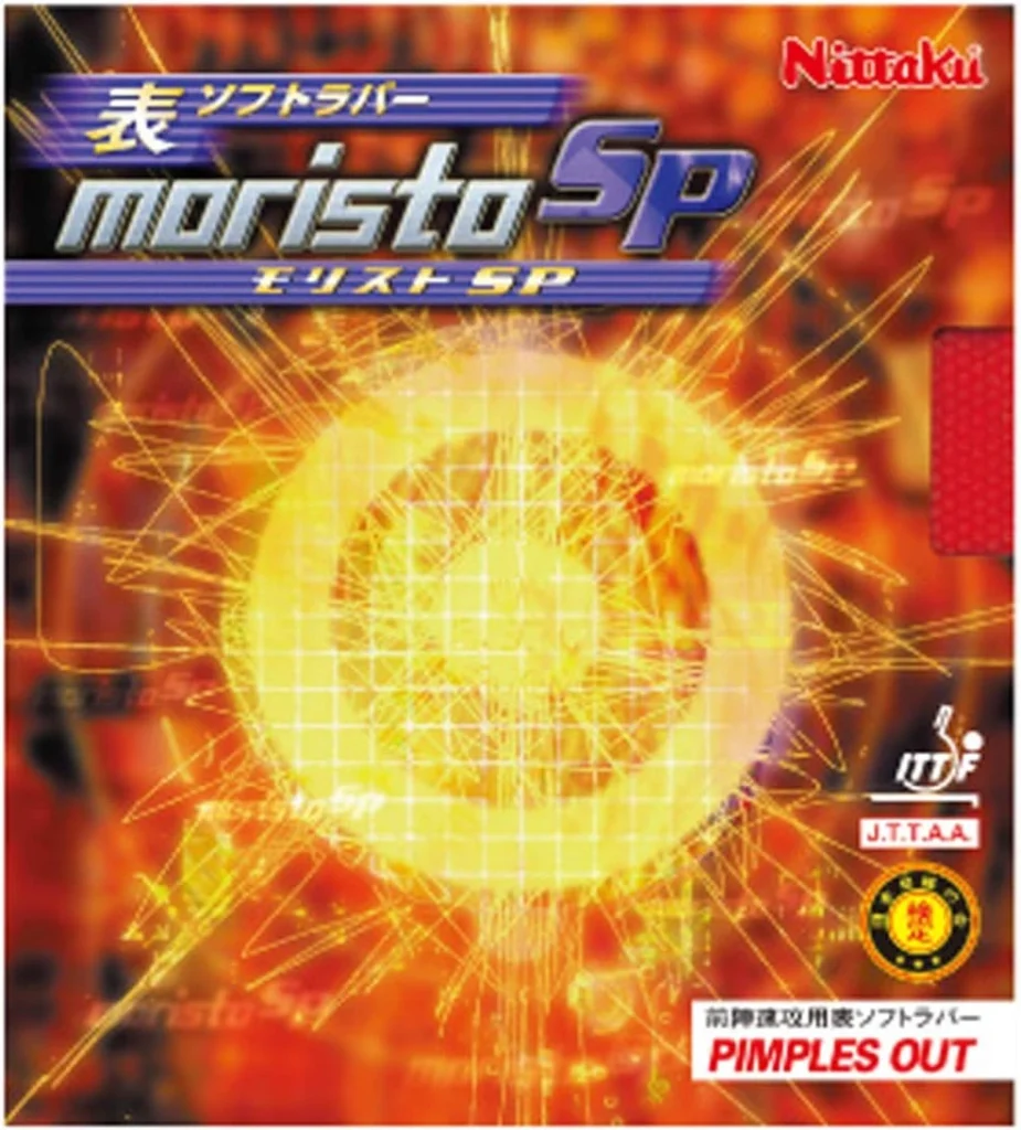 Nittaku Moristo SP short pips rubber, red, Max sponge, offensive rubber.