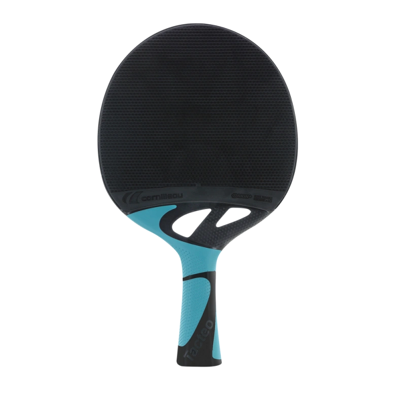 Cornilleau Tacteo 50 Turquoise outdoor table tennis paddle with weatherproof construction, rated 7/10 speed, 7.5/10 spin and control.